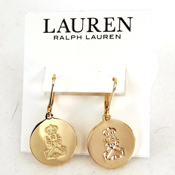 Ralph Lauren Beautiful Anchor Logo Drop Earrings - Picture 4 of 5